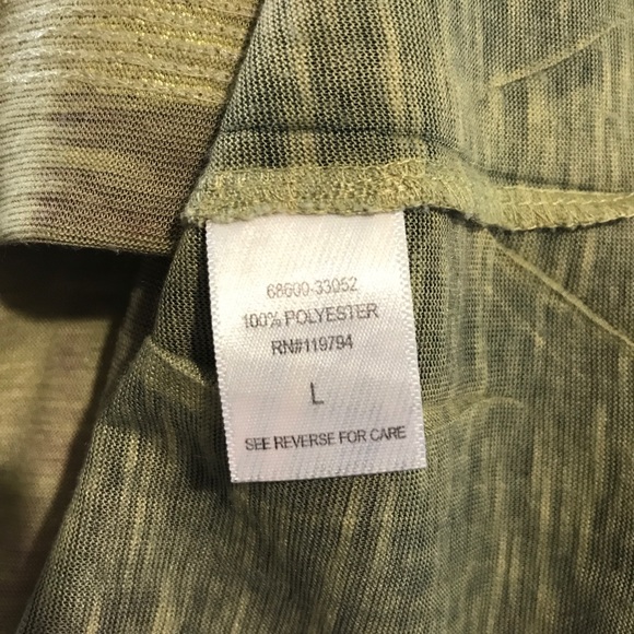 Heart of Gold by One World Green and Purple Orchid Top w Gold Heart Size Large - Picture 6 of 7